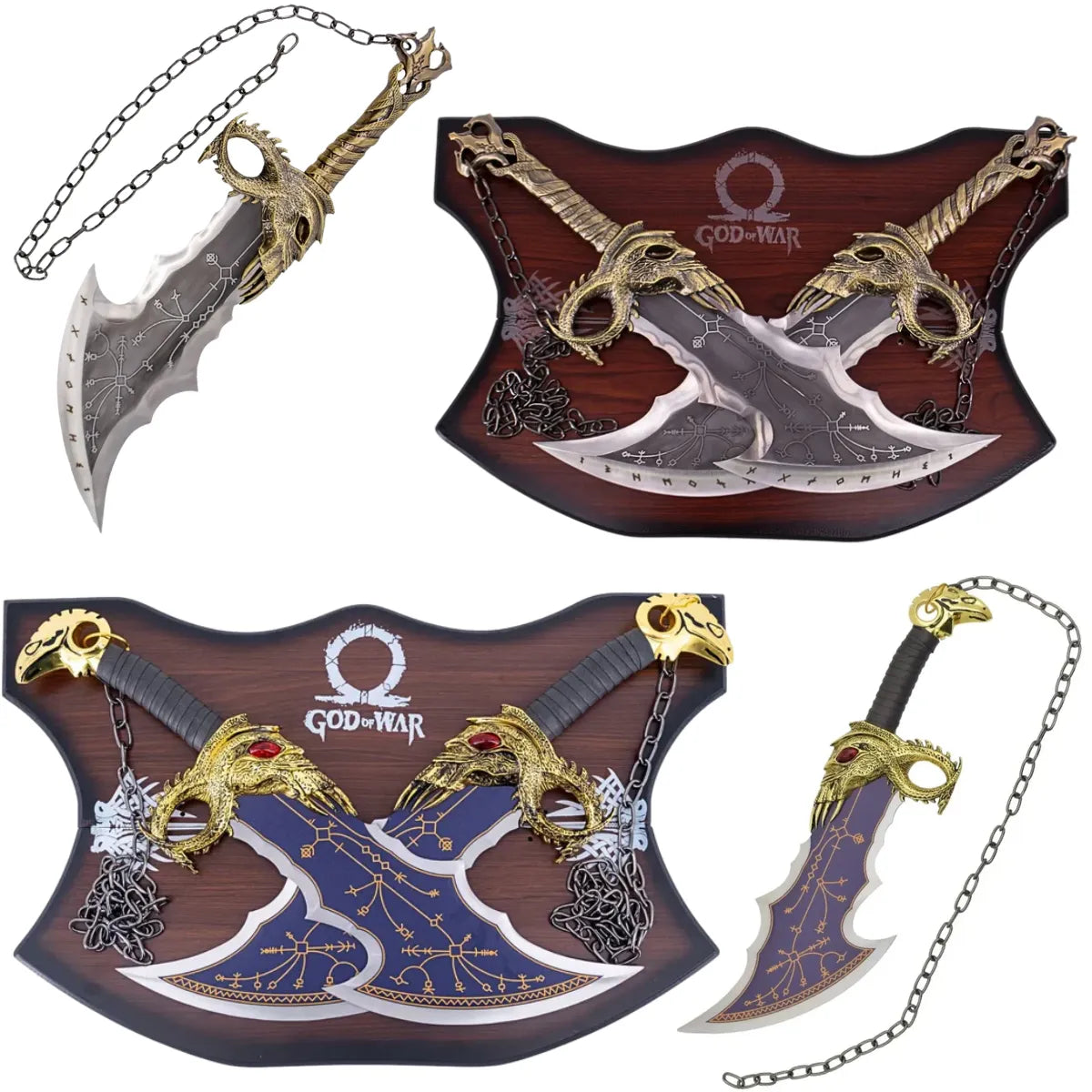 Espadas Decorativas del Caos - Hoja Azul o Gris - God of War