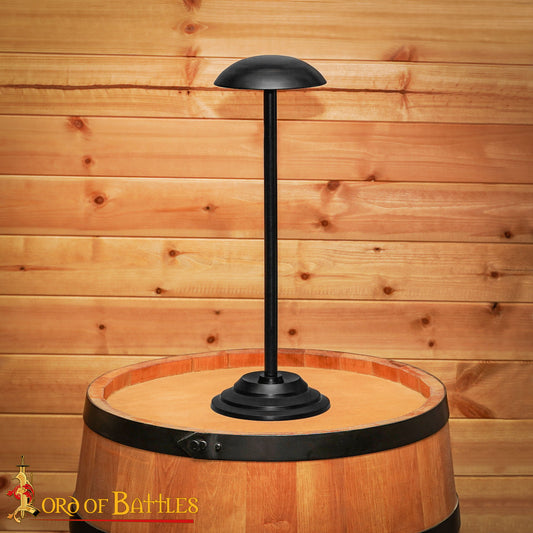 Soporte para Casco de Hierro - 17 Pulgadas Acabado en Negro | Expositor Resistente para Cascos Medievales, Vikingos y de Fantasía - Imagen 1