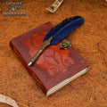 Diario de Cuero Repujado Diosa Medieval - Diario Hecho a Mano con Cerradura de Latón - Imagen 1