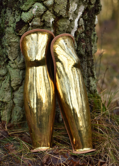Pair of Greek hoplite greaves bronze 