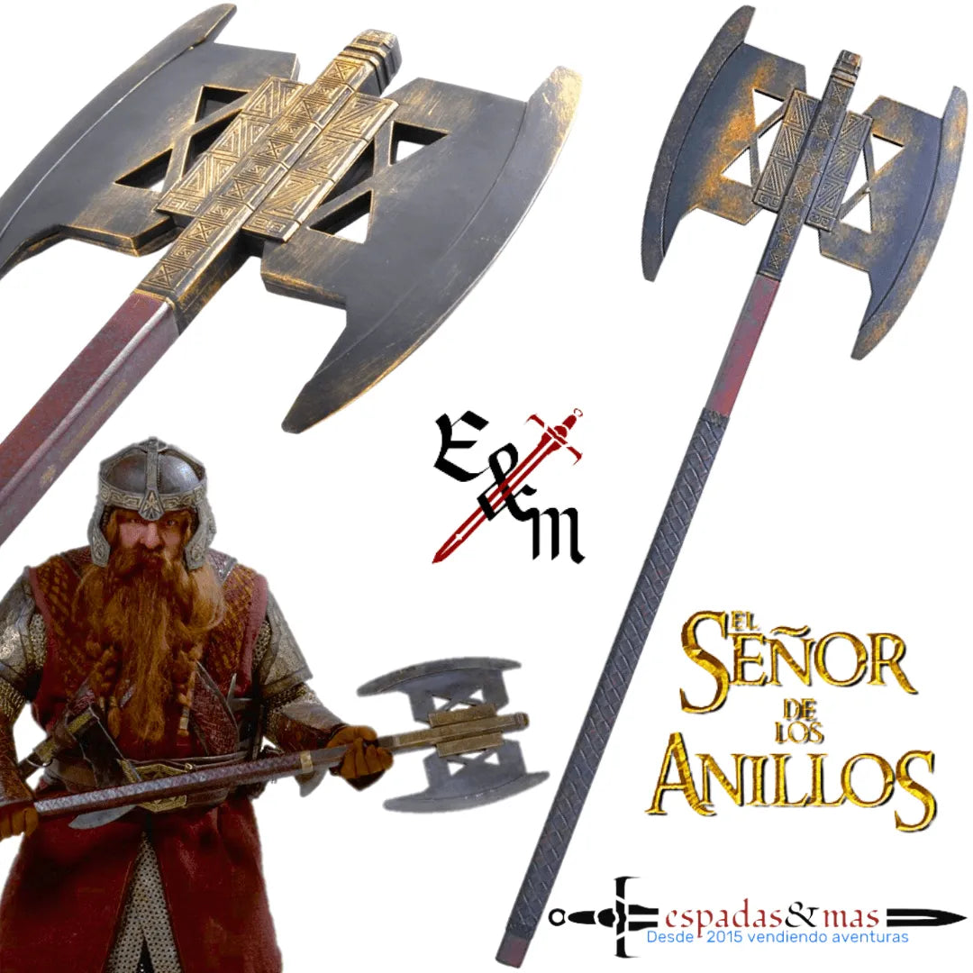 Hacha de combate de gran calidad de Gimli de El Señor de los Anillos como la de las películas. Vendida por Espadas y más