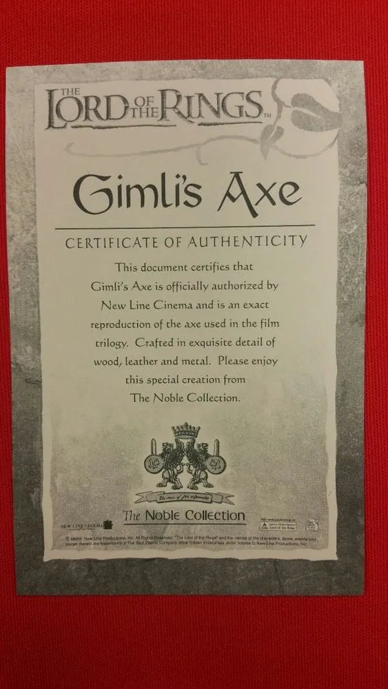 Imagen de Hacha de Gimli parte de nuestra colección en Espadas y más, sitio oficial.