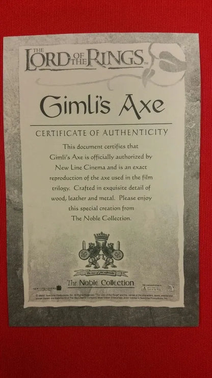 Imagen de Hacha de Gimli parte de nuestra colección en Espadas y más, sitio oficial.
