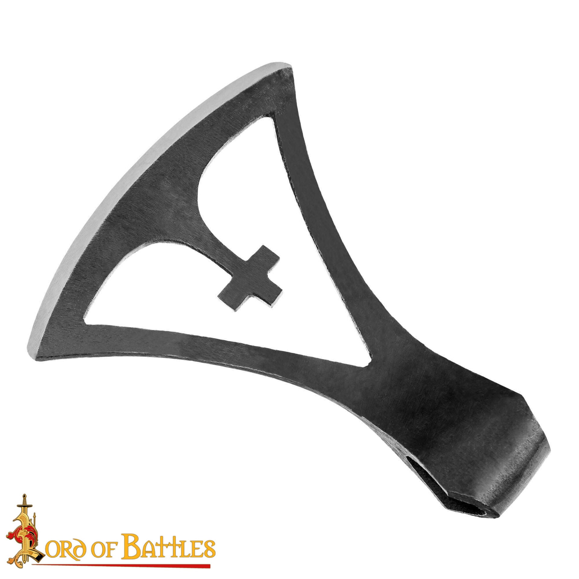 Cabeza de Hacha Vikinga Gotland de Acero Al Carbono Forjada a Mano con Motivo de Cruz - Imagen 4