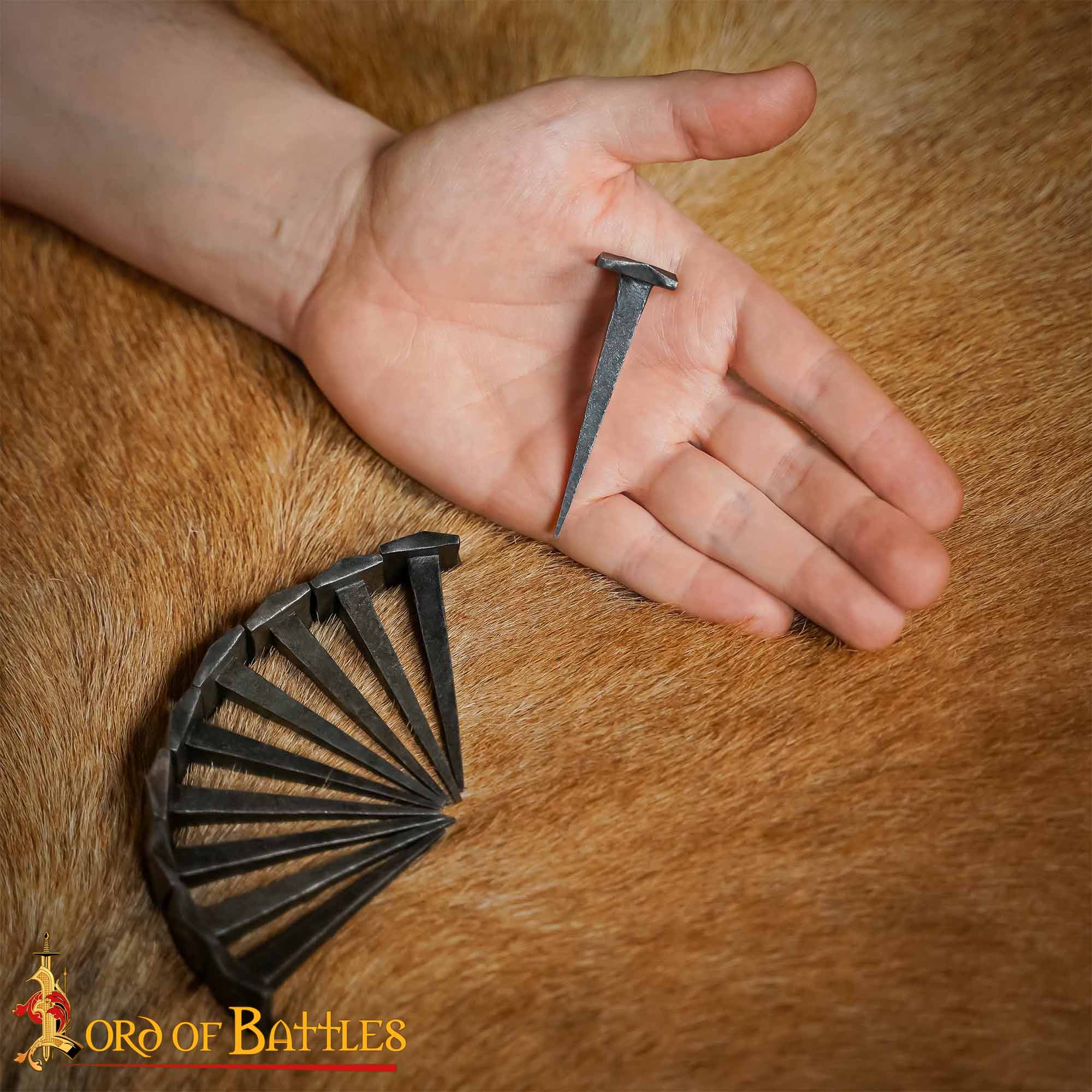 Clavos de Hierro Forjados a Mano, Juego de 10 Accesorios Rústicos con Acabado de Herrería Totalmente Funcionales - Imagen 22