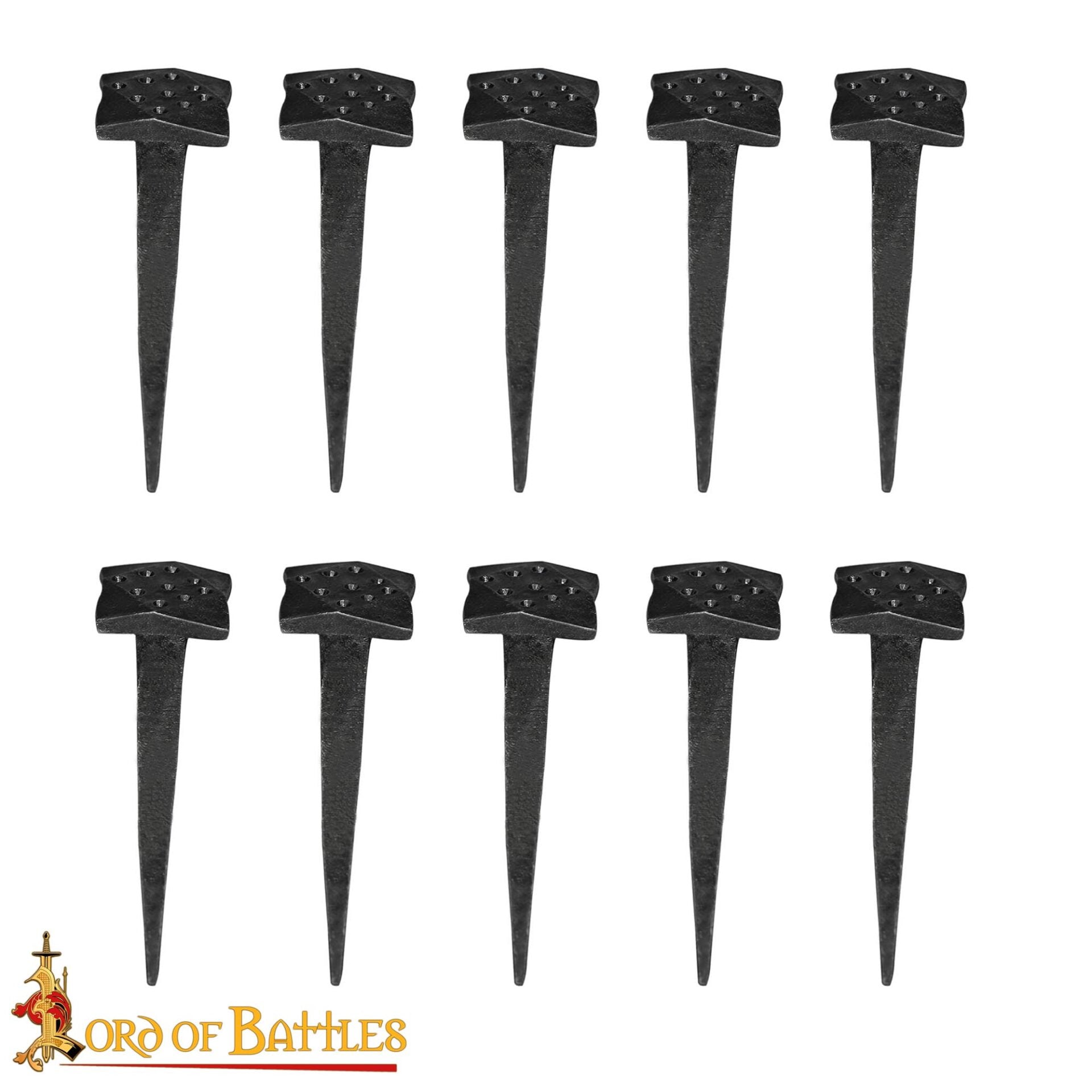 Clavos de Hierro Forjados a Mano, Juego de 10 Accesorios Rústicos con Acabado de Herrería Totalmente Funcionales - Imagen 4