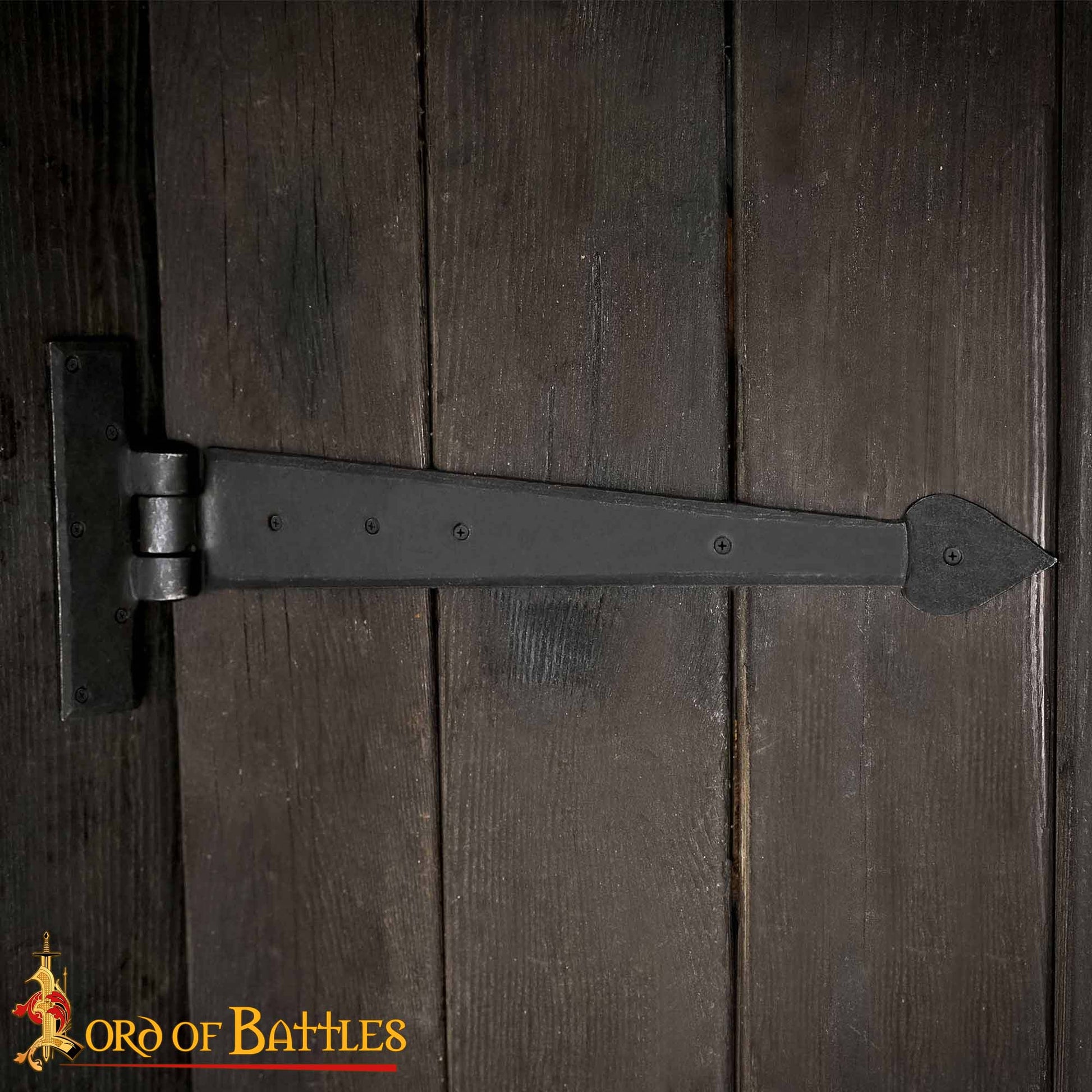 Bisagra de Puerta Rústica de Hierro Forjado a Mano - Bisagra de Correa Resistente para Puertas, Armarios y Cofres - Imagen 2