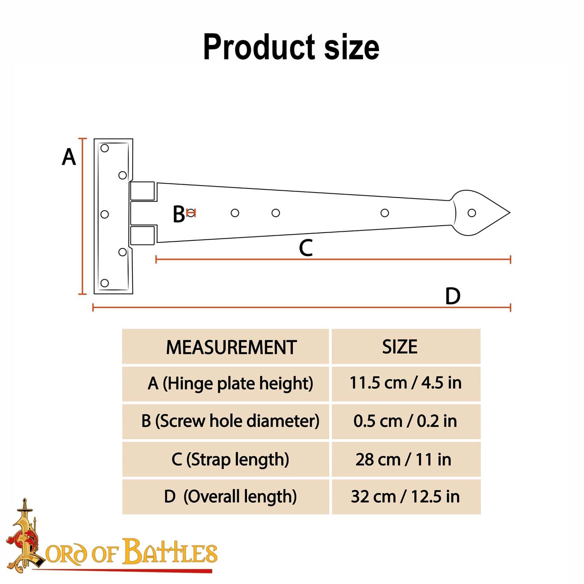 Bisagra de Puerta Rústica de Hierro Forjado a Mano - Bisagra de Correa Resistente para Puertas, Armarios y Cofres - Imagen 30