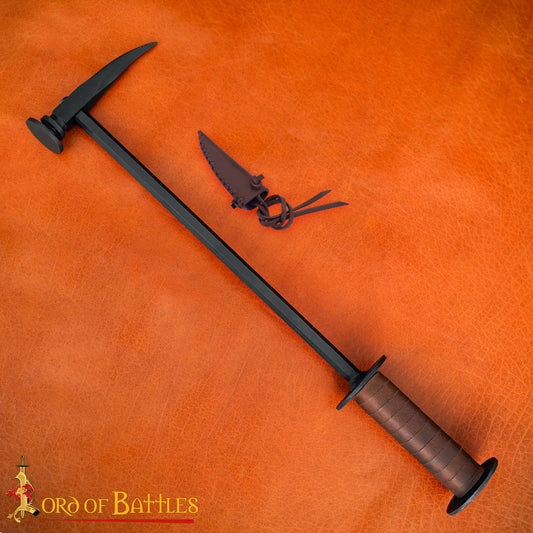 Martillo de Guerra Medieval de Pico de Cuervo Forjado a Mano - Imagen 2