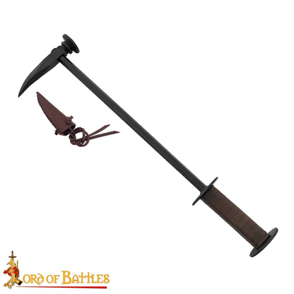 Martillo de Guerra Medieval de Pico de Cuervo Forjado a Mano - Imagen 4