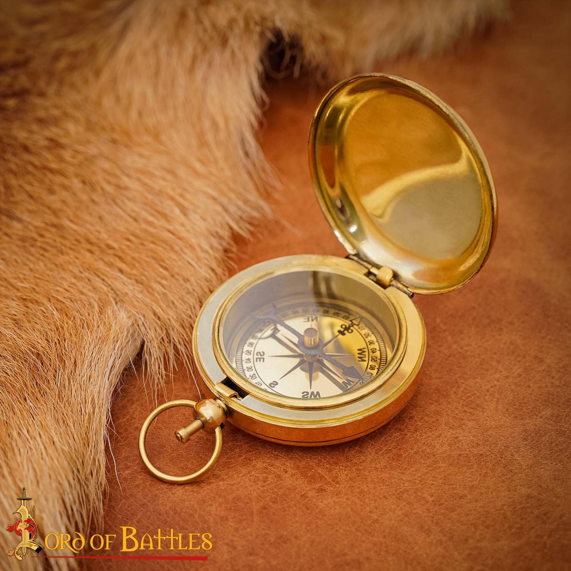 Brújula de Bolsillo de Latón para Aventureros - Instrumento de Navegación de Época - Imagen 6