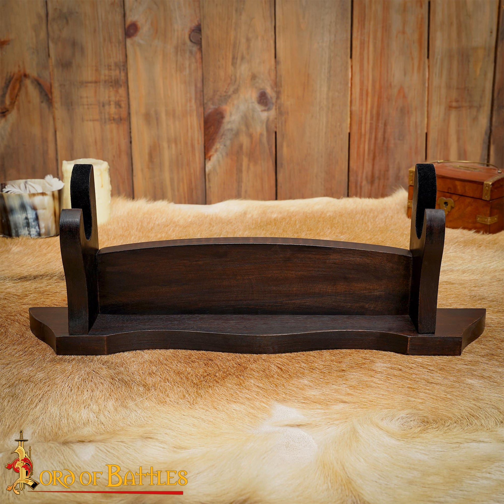 Expositor de Espadas de Madera de Un Nivel - Madera Maciza - Imagen 6