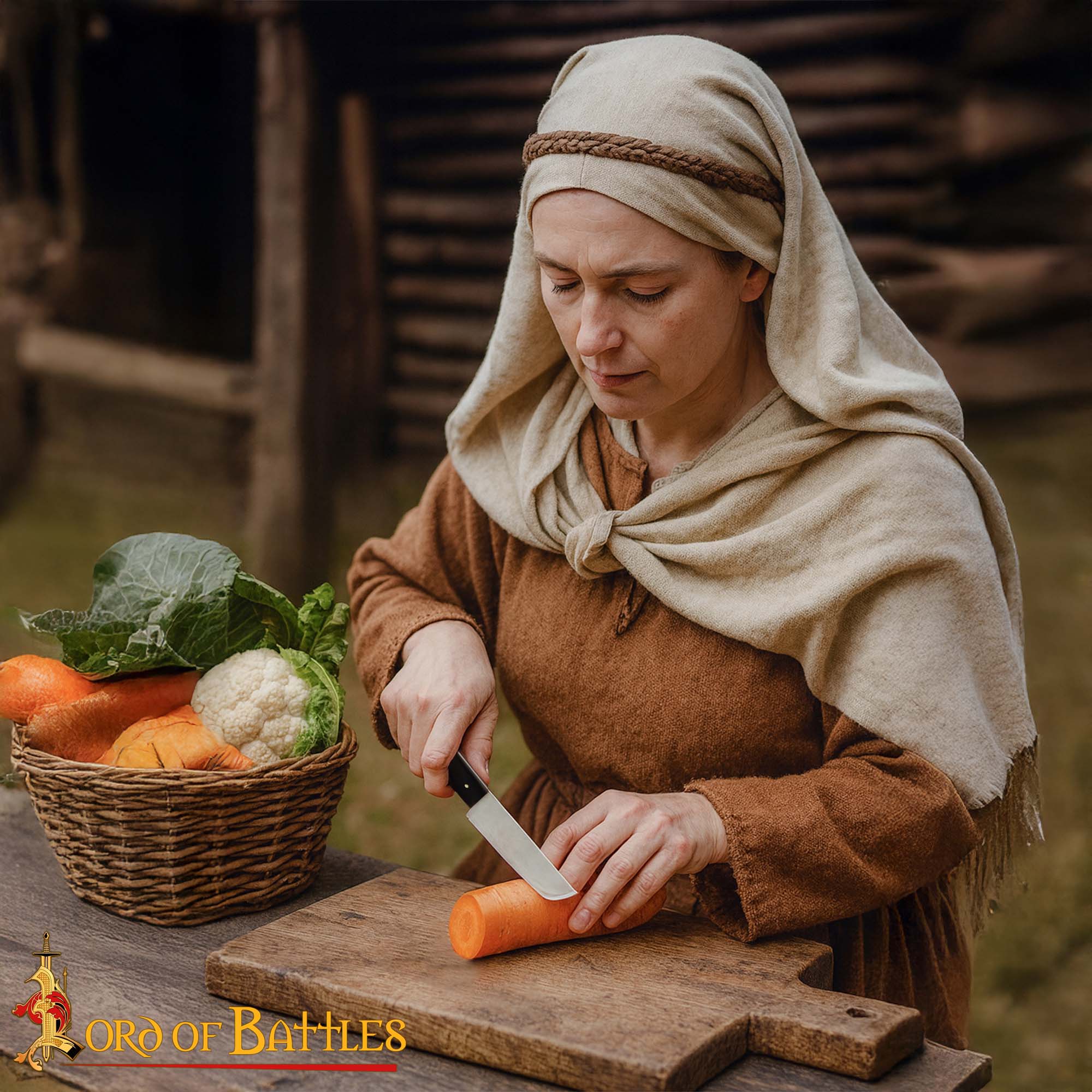 Cuchillo Medieval Artesanal de Acero Inoxidable con Mango de Cuerno de Buey - Imagen 2