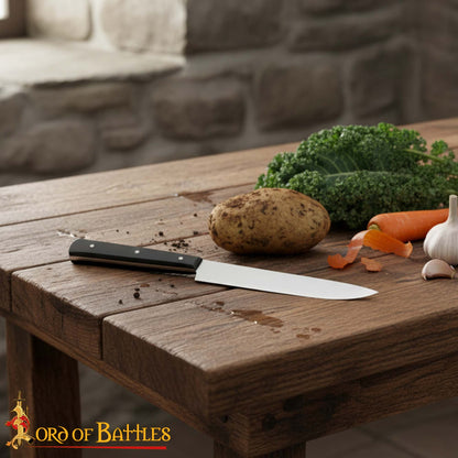 Cuchillo Medieval Artesanal de Acero Inoxidable con Mango de Cuerno de Buey - Imagen 6