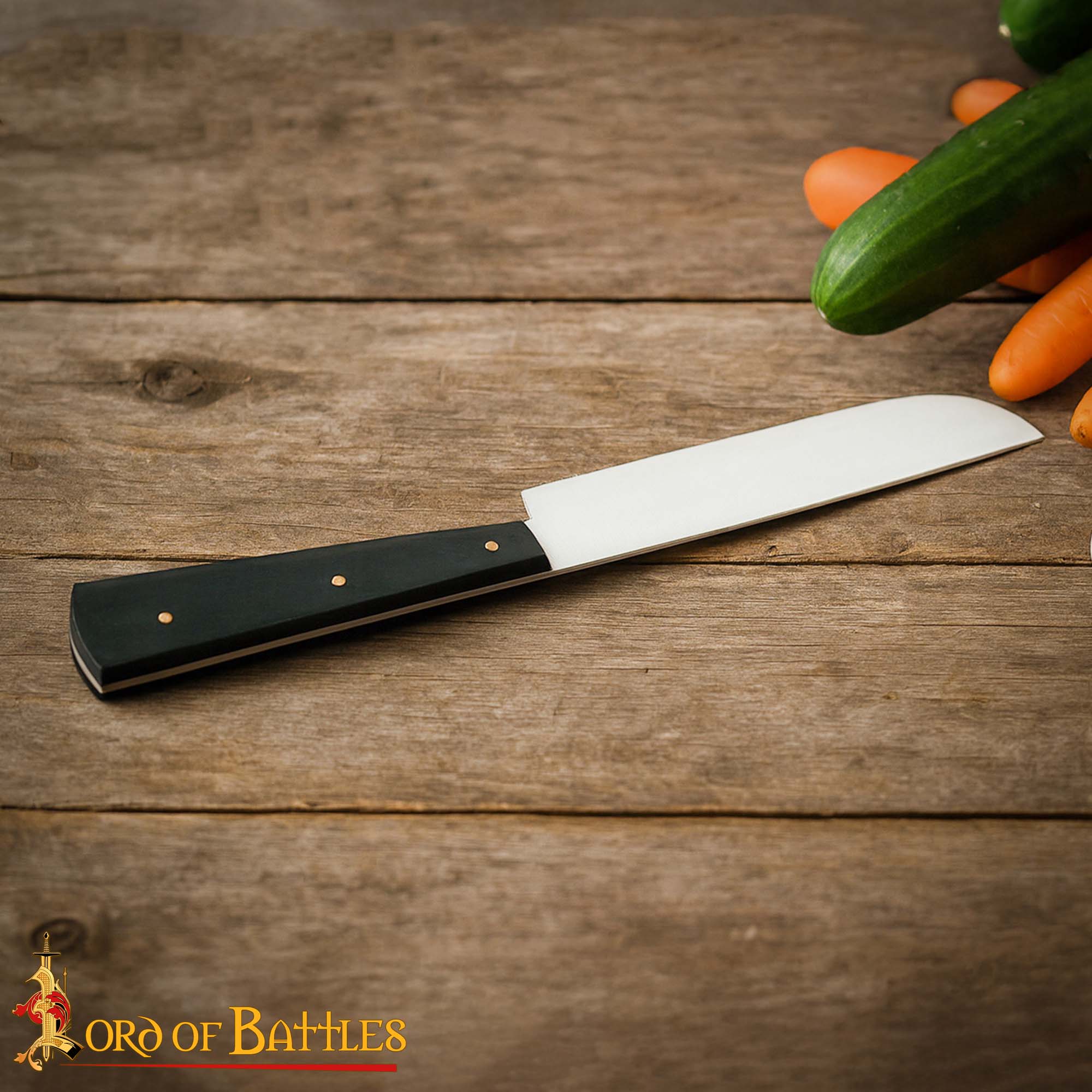 Cuchillo Medieval Artesanal de Acero Inoxidable con Mango de Cuerno de Buey - Imagen 1