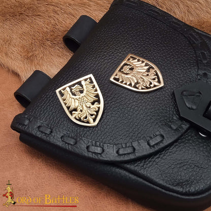 Escudo Heráldico de Águila Adornos de Latón - Juego de 5 Monturas Decorativas Medievales - Imagen 2