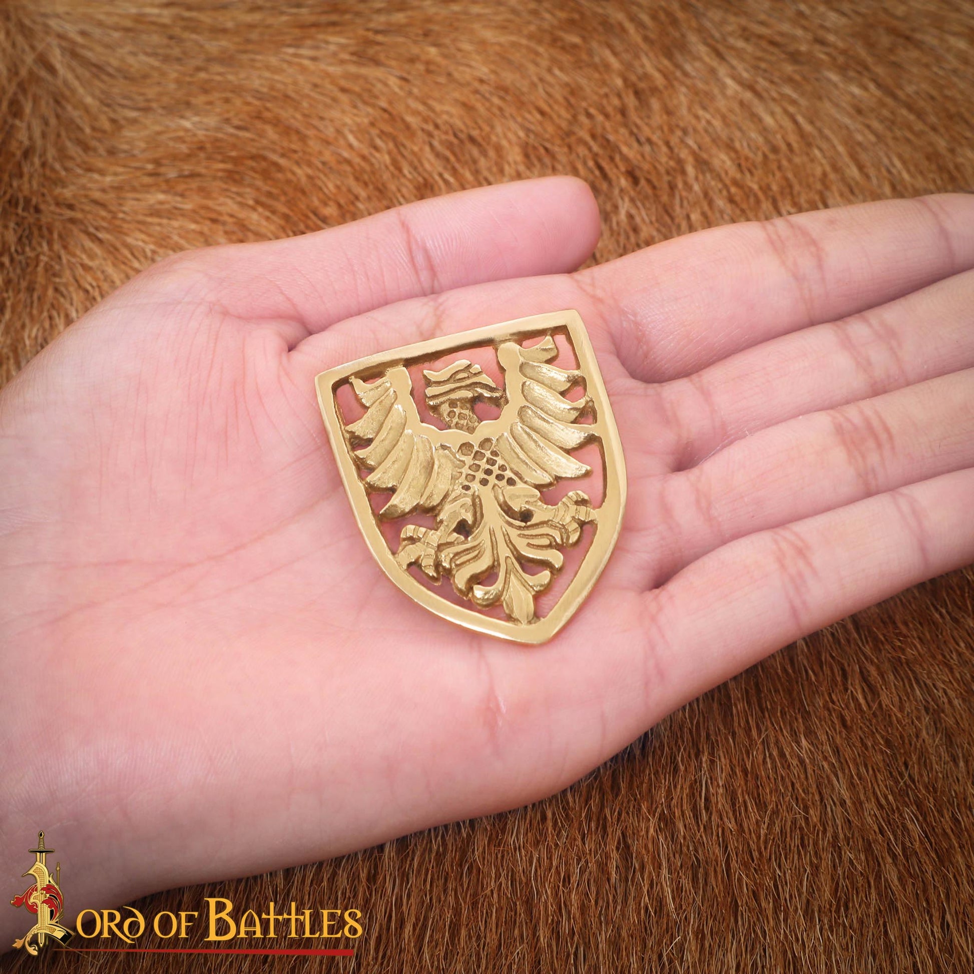 Escudo Heráldico de Águila Adornos de Latón - Juego de 5 Monturas Decorativas Medievales - Imagen 6