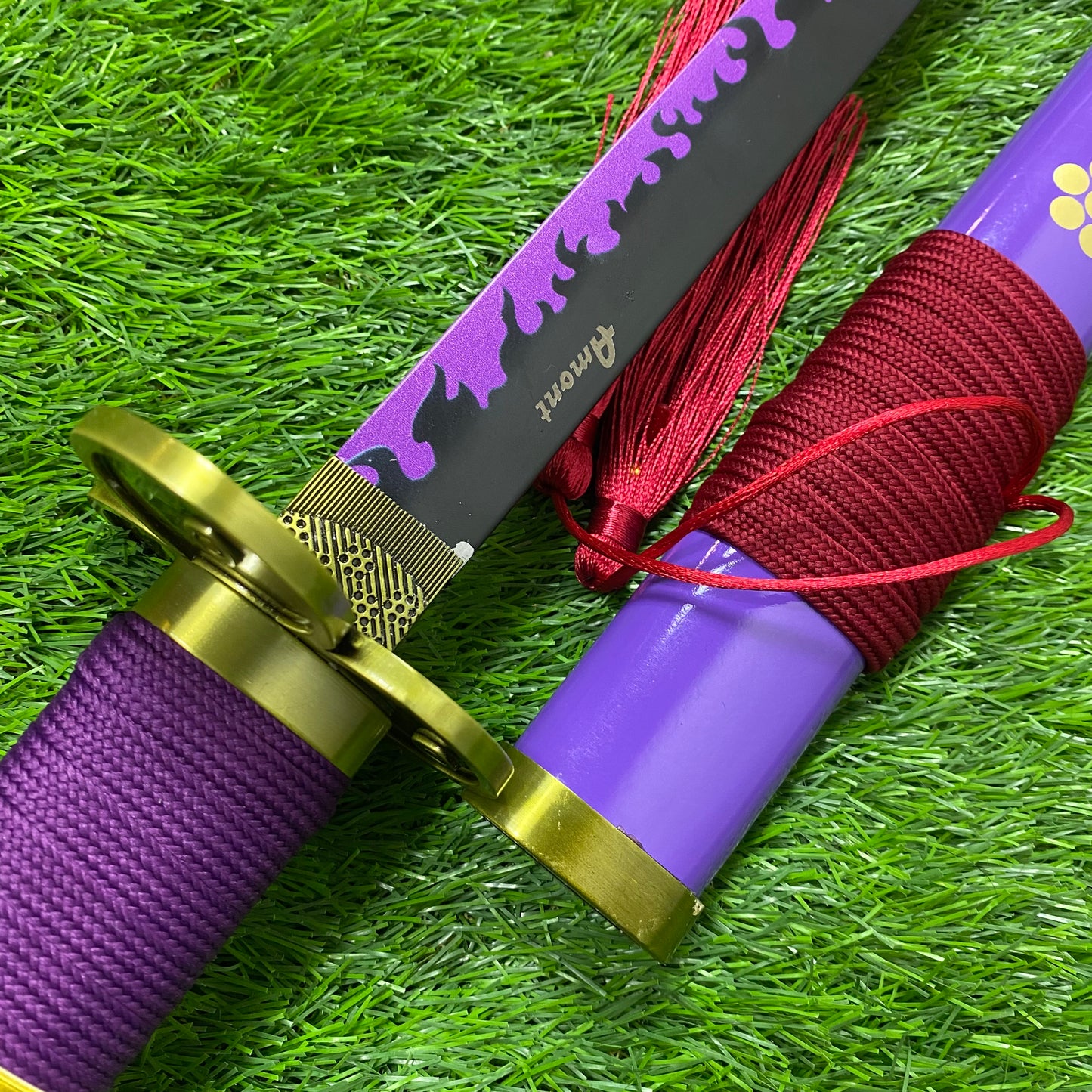 Katana Enma Morada de Zoro One Piece Decorativa de acero C/Defectos N86
