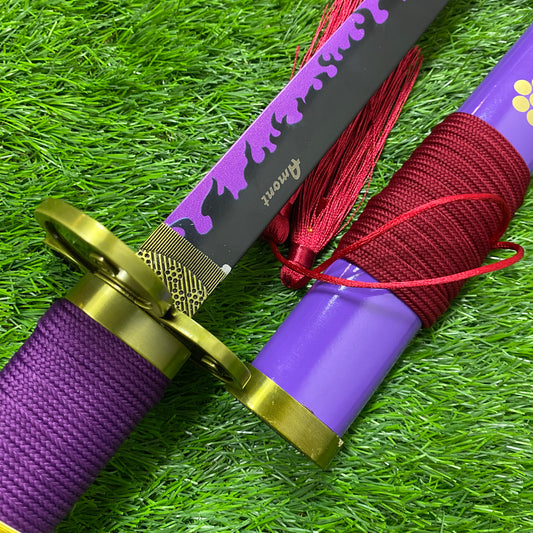 Zoro One Piece Purple Enma Katana Decorative Steel W/Defects N86