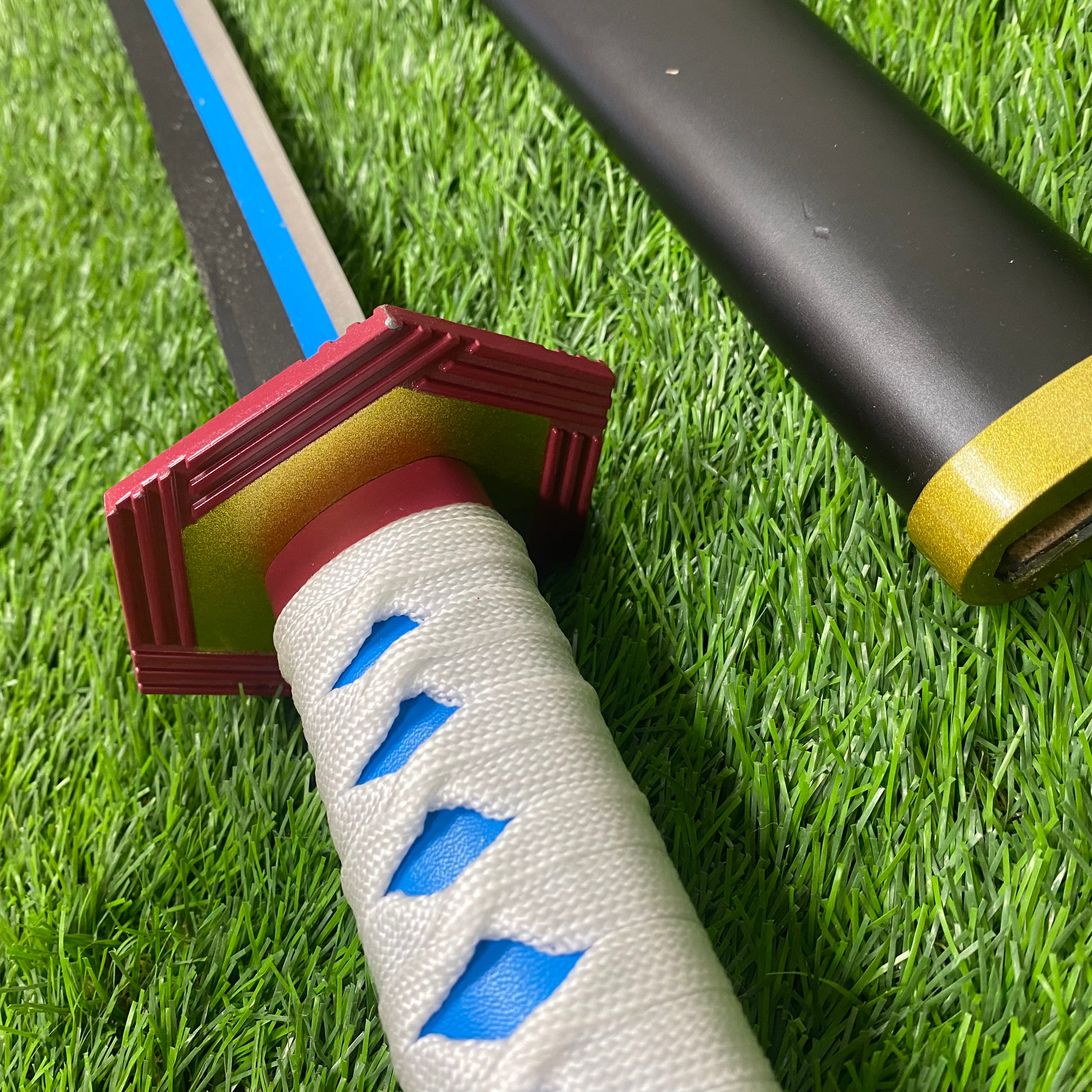 Katana Decorativa de Acero de Tomioka Giyuu Kimetsu no Yaiba C/Defectos N92