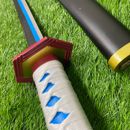 Katana Decorativa de Acero de Tomioka Giyuu Kimetsu no Yaiba C/Defectos N92