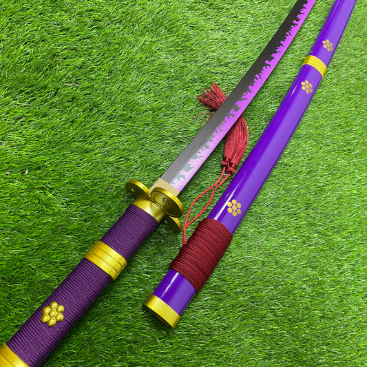 Katana Enma Morada de Zoro One Piece bambú - C/Defectos N116