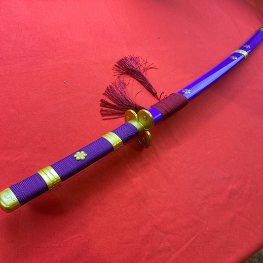 Katana Enma Morada de Zoro One Piece bambú - C/Defectos N146