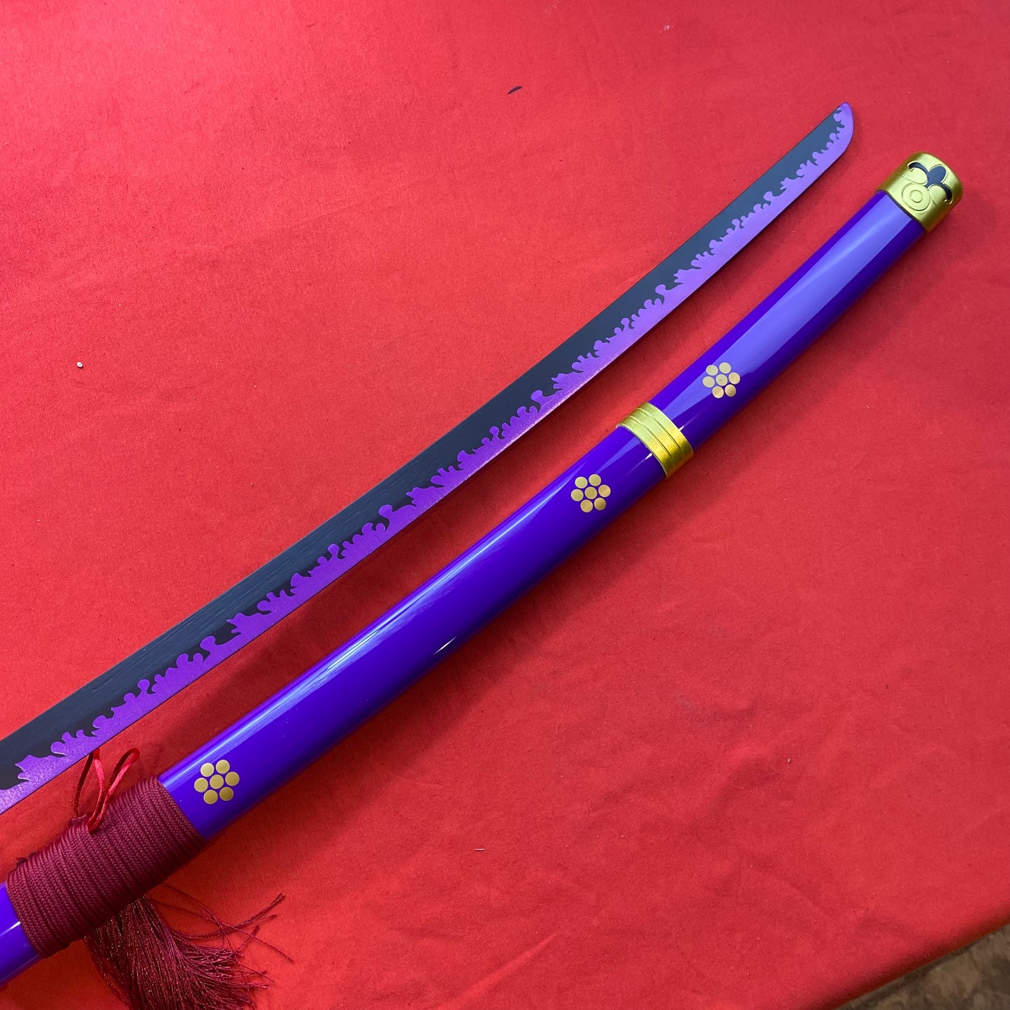 Katana Enma Morada de Zoro One Piece bambú - C/Defectos N146