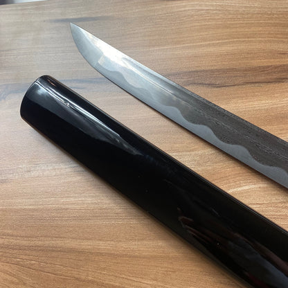 Katana Funcional Acero de Damasco con Vaina Negra C/Defectos n72