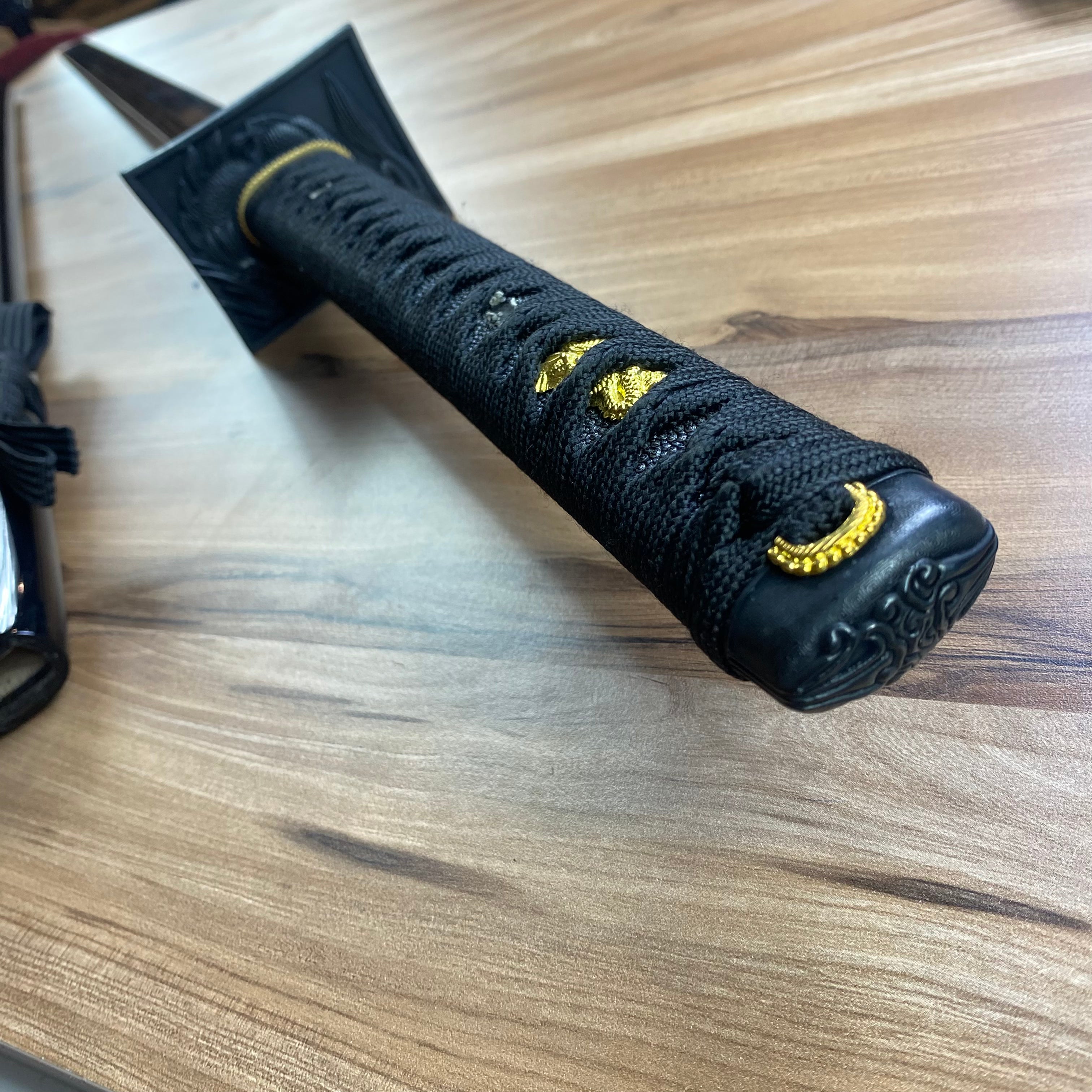 Ninjato Funcional Afilado – Acero de Damasco Negro C/Defectos n78