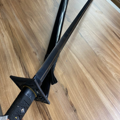 Ninjato Funcional Afilado – Acero de Damasco Negro C/Defectos n78