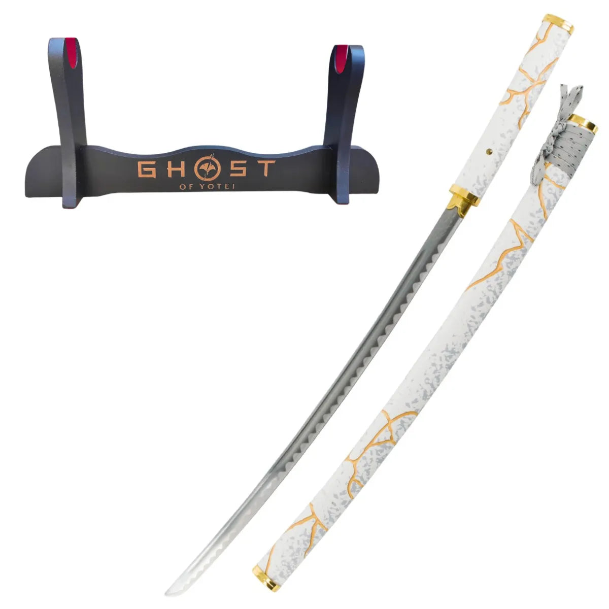 Katana Decorativa Con Hoja de Acero Gilded Dawn de Ghost of Yotei - soporte personalizado