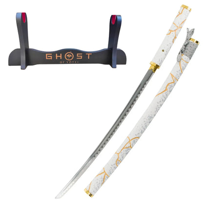 Katana Decorativa Con Hoja de Acero Gilded Dawn de Ghost of Yotei - soporte personalizado