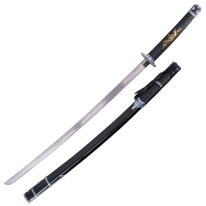Katana Decorativa De Acero Mango Imitación Piel Serpiente