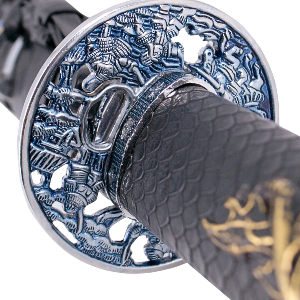 Katana Decorativa De Acero Mango Imitación Piel Serpiente