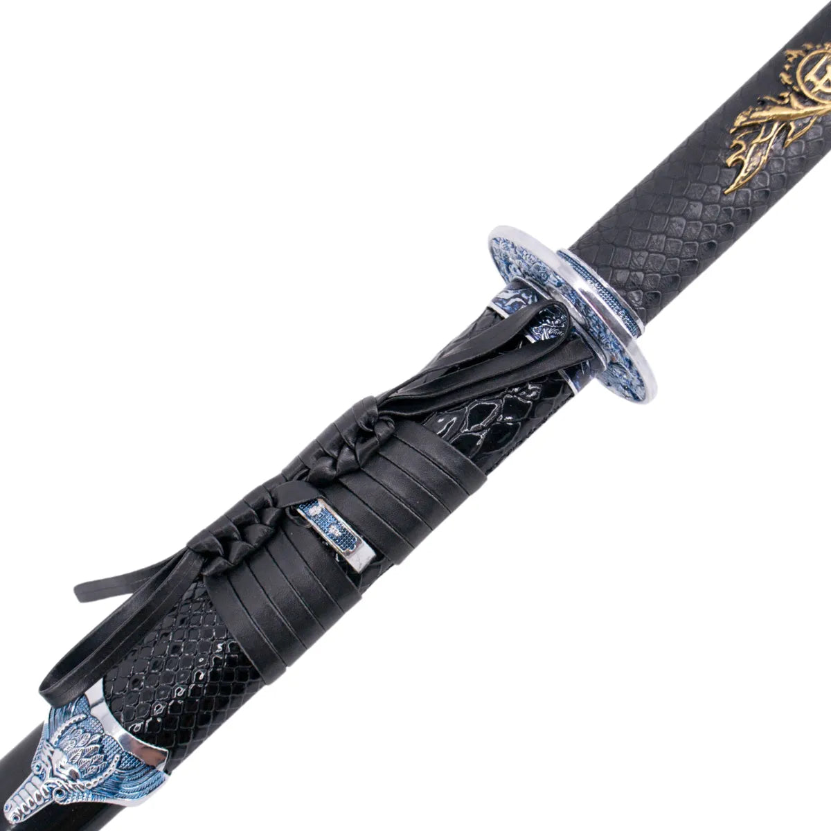 Katana Decorativa De Acero Mango Imitación Piel Serpiente