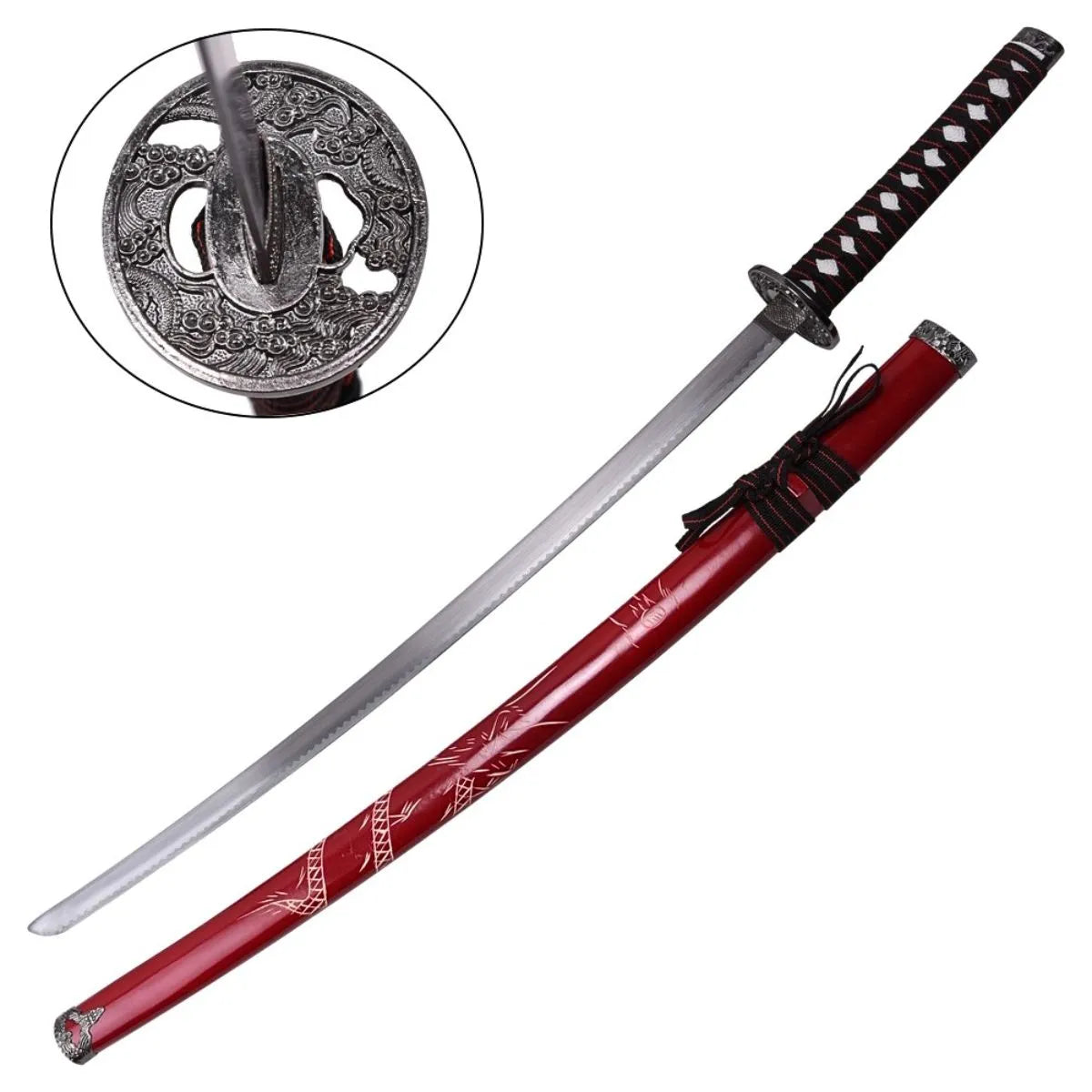 Katana Decorativa Dragón Rojo