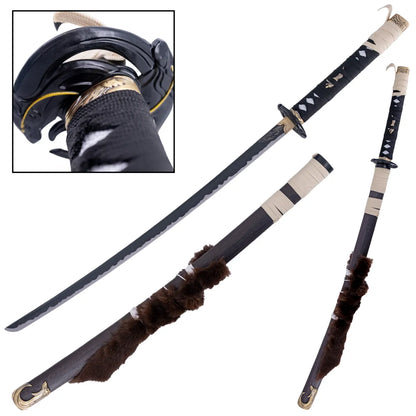 Katana Decorativa Ghost of Yotei con Saya de Lobo