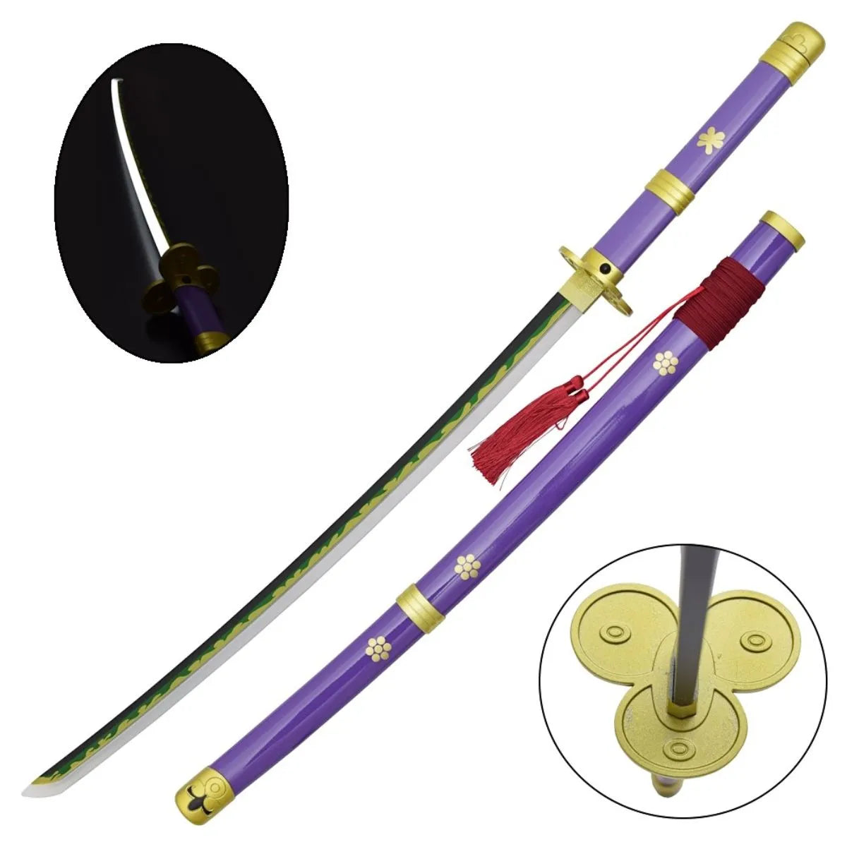 Katana Decorativa Led Enma de Zoro Morada - One Piece