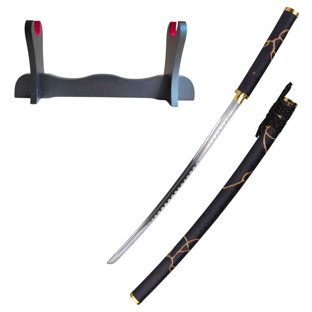 Katana Decorativa con Hoja de Acero Gilded Night de Ghost of Yotei - soporte básico