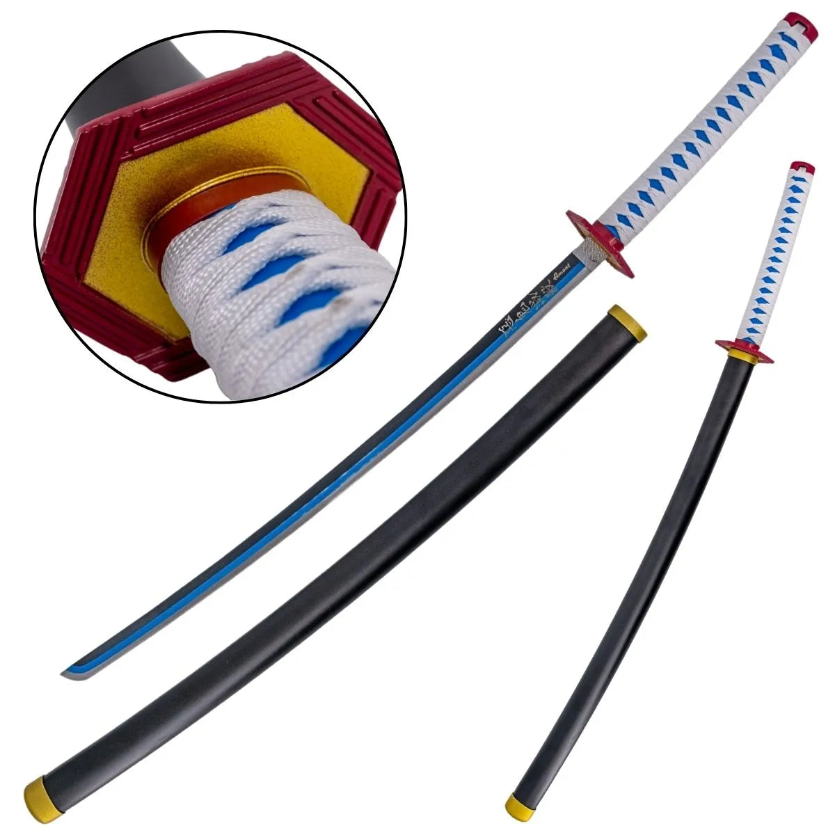 Katana Decorativa de Acero de Tomioka Giyuu Kimetsu no Yaiba