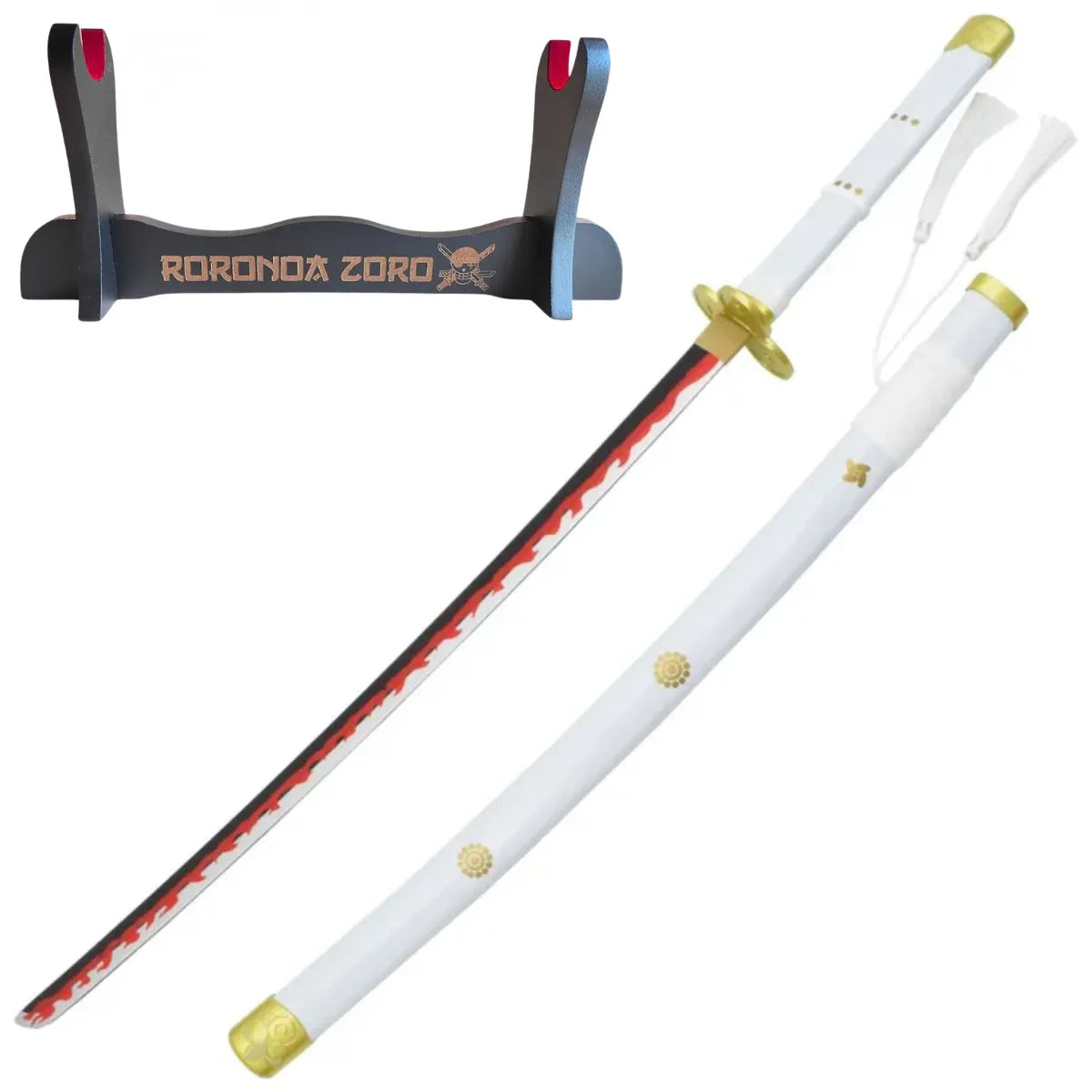 Katana Decorativa de Bambú - Enma Blanca - One Piece