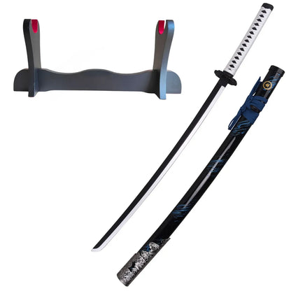 Katana Decorativa de Bambú Sable Azul de Sakai Espada de Jin de Ghost of Tsushima - soporte básico