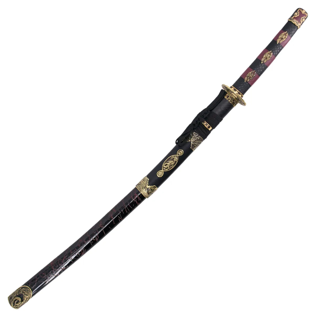 Katana Decorativa en Acero con detalles Rojos en Mango