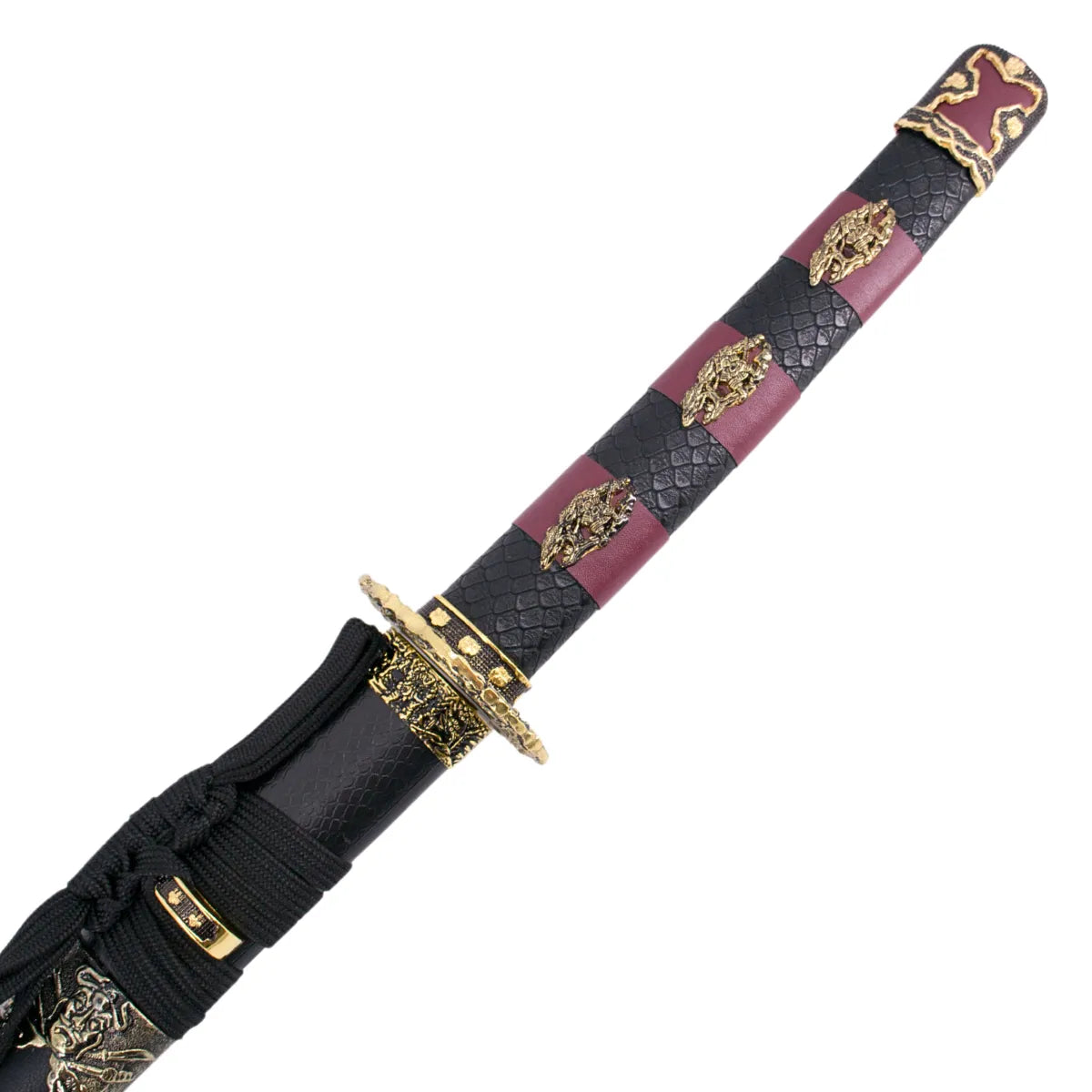 Katana Decorativa en Acero con detalles Rojos en Mango
