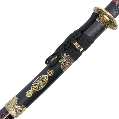 Katana Decorativa en Acero con detalles Rojos en Mango