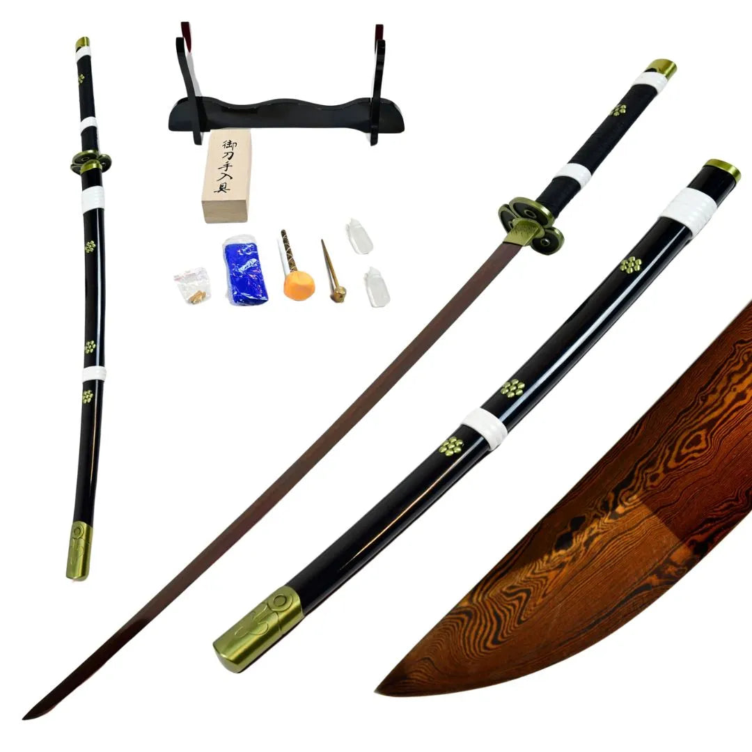 Imagen de Katana Enma de Zoro funcional de acero de damasco rojo 41702 parte de nuestra colección en Espadas y más, sitio oficial.