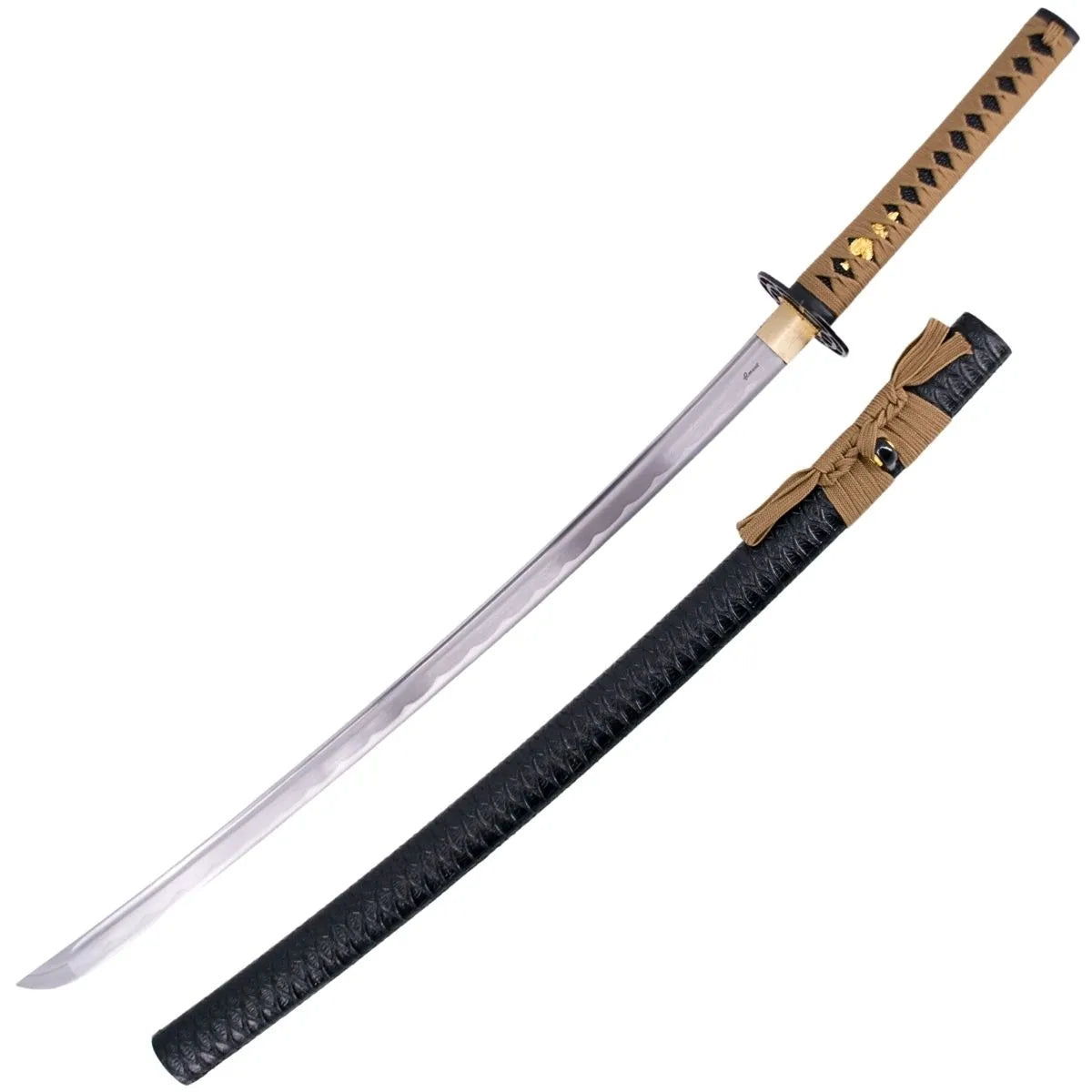 Katana Funcional Afilada – Hoja Marrón de Acero 1045