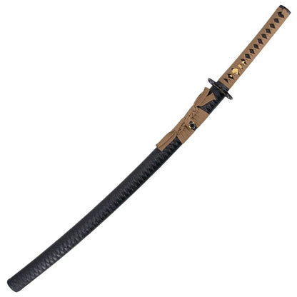 Katana Funcional Afilada – Hoja Marrón de Acero 1045