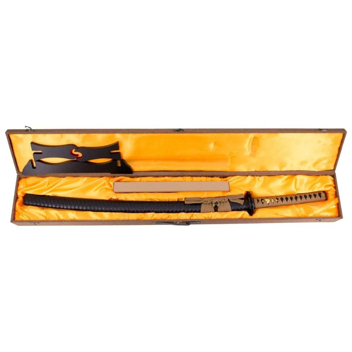 Katana Funcional Afilada – Hoja Marrón de Acero 1045